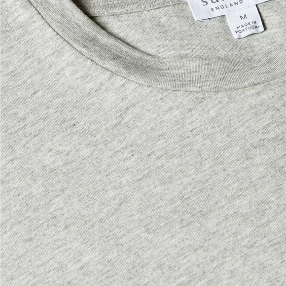 Men's sunspel riviera Crew Neck T-Shirt gray large - Picture 2 of 7